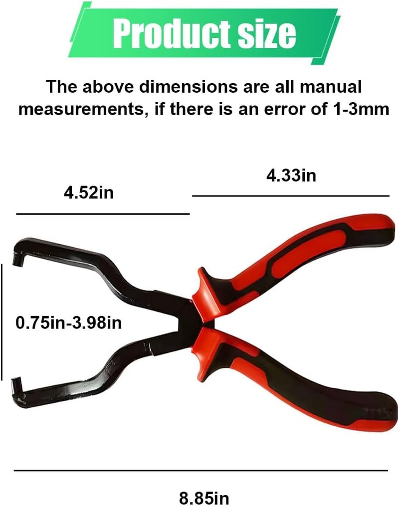 ZIMISI Fuel Line Plier, Quick Disconnect Release Removal Tool, Petrol Hose Clamp Clip Pliers, Fuel Line Disconnect Tool, Car Pipe Clip Repair Tool, Automotive Tools for Most Cars (Red/Black) - Image 1